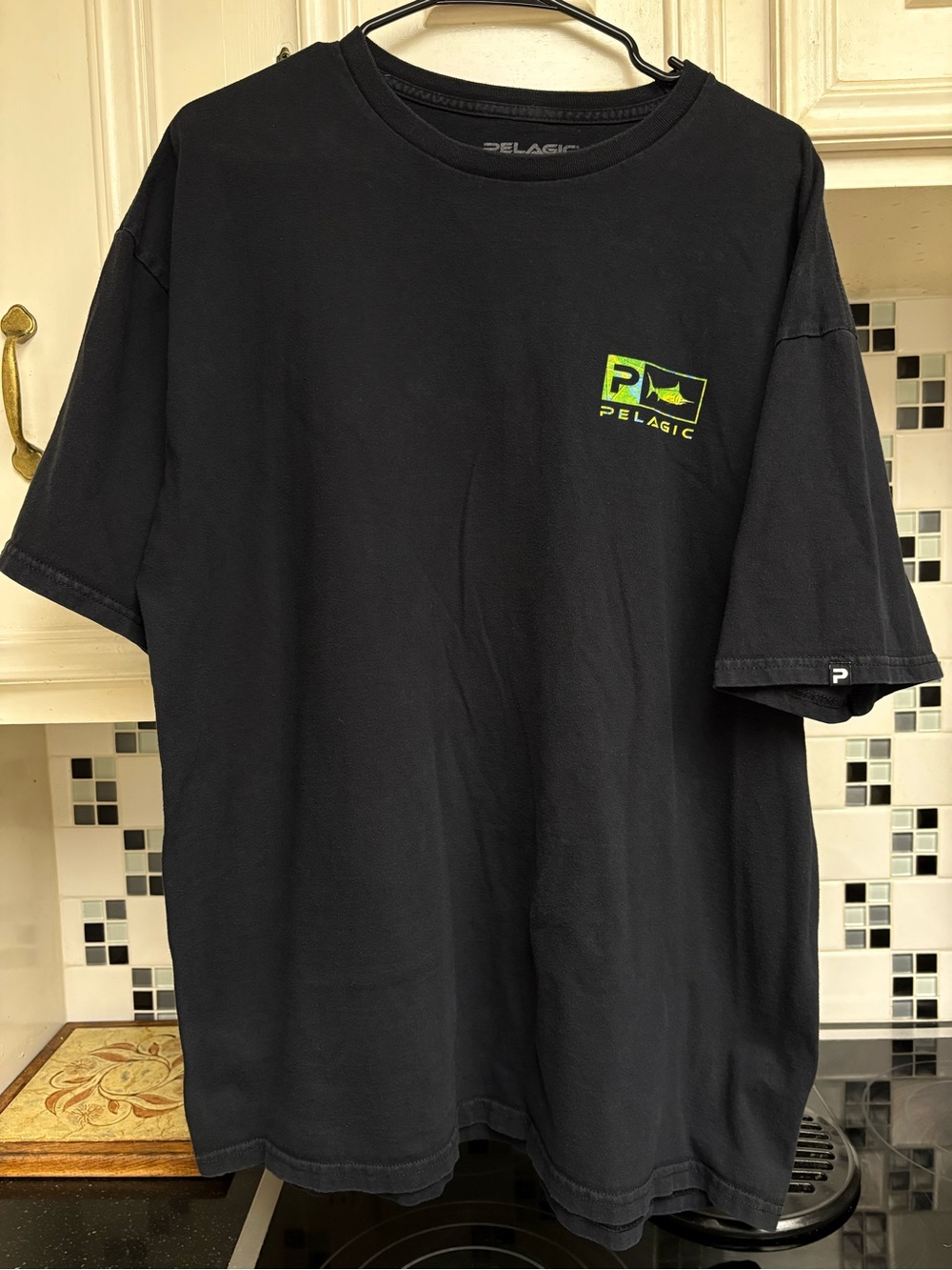 Pelagic Black Short‑Sleeve Tee with Neon Logo